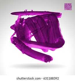 Brush stroke and texture. Grunge vector abstract hand - painted element. Underline and border design.