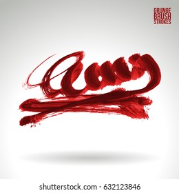 Brush stroke and texture. Grunge vector abstract hand - painted element. Underline and border design.