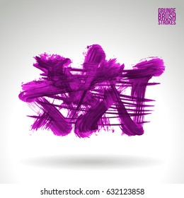 Brush stroke and texture. Grunge vector abstract hand - painted element. Underline and border design.