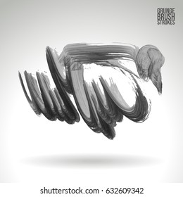 Brush stroke and texture. Grunge vector abstract hand - painted element. Underline and border design.