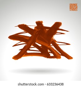 Brush stroke and texture. Grunge vector abstract hand - painted element. Underline and border design.
