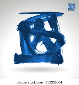 Brush stroke and texture. Grunge vector abstract hand - painted element. Underline and border design.