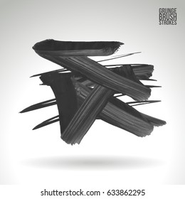 Brush stroke and texture. Grunge vector abstract hand - painted element. Underline and border design.