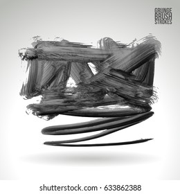 Brush stroke and texture. Grunge vector abstract hand - painted element. Underline and border design.