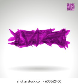 Brush stroke and texture. Grunge vector abstract hand - painted element. Underline and border design.