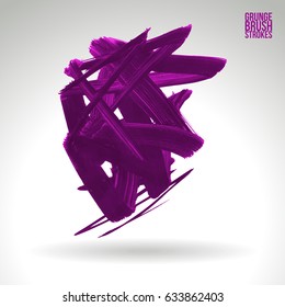 Brush stroke and texture. Grunge vector abstract hand - painted element. Underline and border design.