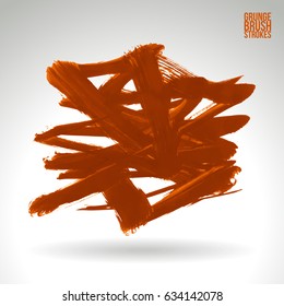 Brush stroke and texture. Grunge vector abstract hand - painted element. Underline and border design.