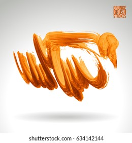 Brush stroke and texture. Grunge vector abstract hand - painted element. Underline and border design.