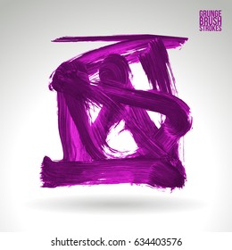 Brush stroke and texture. Grunge vector abstract hand - painted element. Underline and border design.