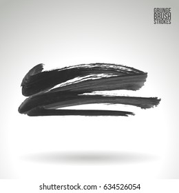 Brush stroke and texture. Grunge vector abstract hand - painted element. Underline and border design.