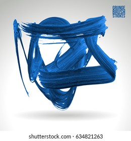 Brush stroke and texture. Grunge vector abstract hand - painted element. Underline and border design.