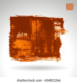 Brush stroke and texture. Grunge vector abstract hand - painted element. Underline and border design.
