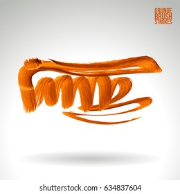 Brush stroke and texture. Grunge vector abstract hand - painted element. Underline and border design.