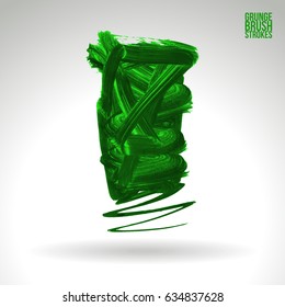 Brush stroke and texture. Grunge vector abstract hand - painted element. Underline and border design.