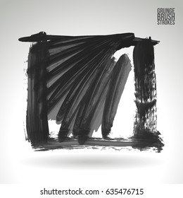 Brush stroke and texture. Grunge vector abstract hand - painted element. Underline and border design.