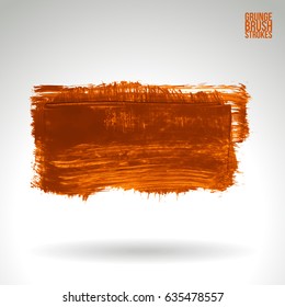 Brush stroke and texture. Grunge vector abstract hand - painted element. Underline and border design.