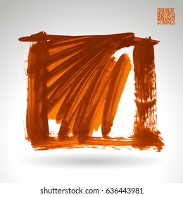 Brush stroke and texture. Grunge vector abstract hand - painted element. Underline and border.