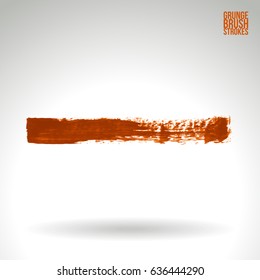 Brush stroke and texture. Grunge vector abstract hand - painted element. Underline and border design.
