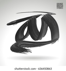 Brush stroke and texture. Grunge vector abstract hand - painted element. Underline and border.