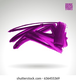 Brush stroke and texture. Grunge vector abstract hand - painted element. Underline and border design.