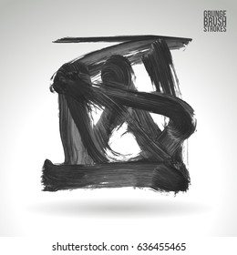 Brush stroke and texture. Grunge vector abstract hand - painted element. Underline and border design.