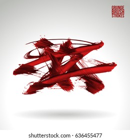 Brush stroke and texture. Grunge vector abstract hand - painted element. Underline and border design.