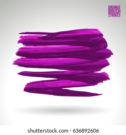 Brush stroke and texture. Grunge vector abstract hand - painted element. Underline and border design.