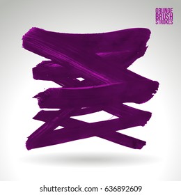 Brush stroke and texture. Grunge vector abstract hand - painted element. Underline and border design.