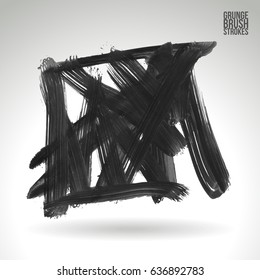 Brush stroke and texture. Grunge vector abstract hand - painted element. Underline and border design.