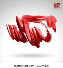 Brush stroke and texture. Grunge vector abstract hand - painted element. Underline and border design.