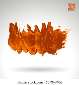 Brush stroke and texture. Grunge vector abstract hand - painted element. Underline and border design.