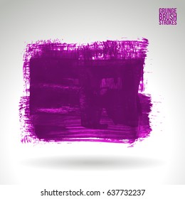 Brush stroke and texture. Grunge vector abstract hand - painted element. Underline and border design.