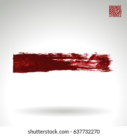 Brush stroke and texture. Grunge vector abstract hand - painted element. Underline and border design.