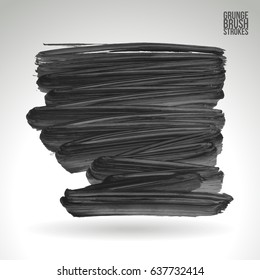 Brush stroke and texture. Grunge vector abstract hand - painted element. Underline and border design.