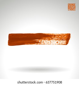 Brush stroke and texture. Grunge vector abstract hand - painted element. Underline and border design.