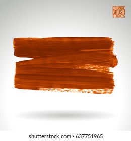Brush stroke and texture. Grunge vector abstract hand - painted element. Underline and border design.