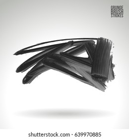 Brush stroke and texture. Grunge vector abstract hand - painted element. Underline and border design.