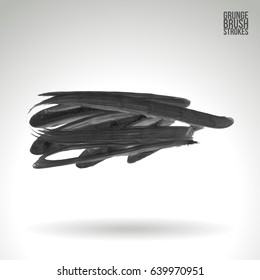 Brush stroke and texture. Grunge vector abstract hand - painted element. Underline and border design.