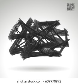 Brush stroke and texture. Grunge vector abstract hand - painted element. Underline and border design.