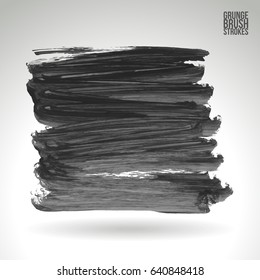 Brush stroke and texture. Grunge vector abstract hand - painted element. Underline and border design.