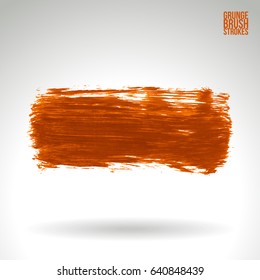 Brush stroke and texture. Grunge vector abstract hand - painted element. Underline and border design.