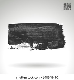 Brush stroke and texture. Grunge vector abstract hand - painted element. Underline and border design.