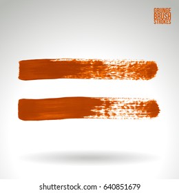 Brush stroke and texture. Grunge vector abstract hand - painted element. Underline and border design.