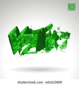 Brush stroke and texture. Grunge vector abstract hand - painted element. Underline and border design.
