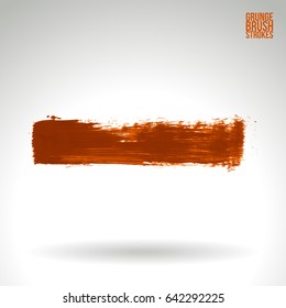 Brush stroke and texture. Grunge vector abstract hand - painted element. Underline and border design.