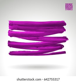 Brush stroke and texture. Grunge vector abstract hand - painted element. Underline and border design.
