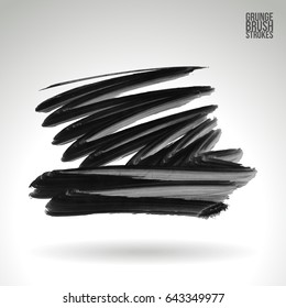 Brush stroke and texture. Grunge vector abstract hand - painted element. Underline and border.