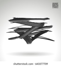 Brush stroke and texture. Grunge vector abstract hand - painted element. Underline and border design.