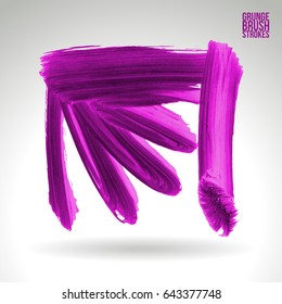 Brush stroke and texture. Grunge vector abstract hand - painted element. Underline and border design.