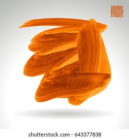 Brush stroke and texture. Grunge vector abstract hand - painted element. Underline and border design.